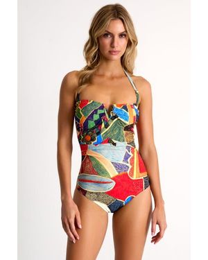 Shan Classic Bandeau One-Piece Swimsuit - Red