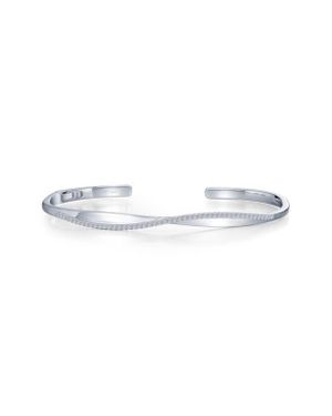 Lafonn Pavé Simulated Diamond Twisted Bangle Bracelet - White