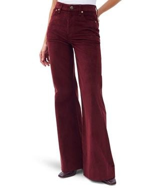 Rag & Bone Skylar High Waist Corduroy Flare Pants - Red