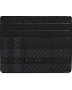 Burberry Sandon Check Tall Card Case - Black