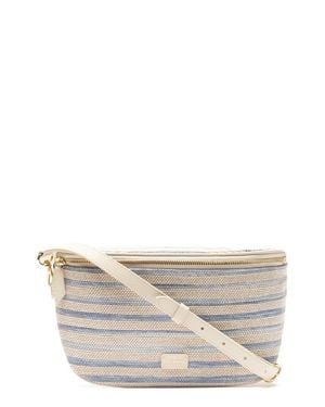 Frances Valentine Billie Raffia Sling Bag - Gray