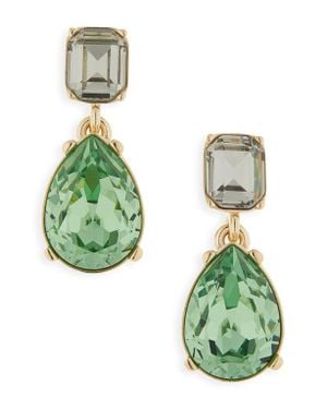 Oscar de la Renta Crystal Drop Earrings - Green