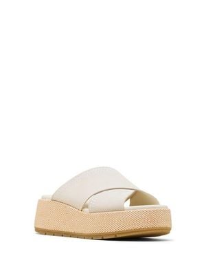 Sorel Sunpeak Platform Slide Sandal - Natural