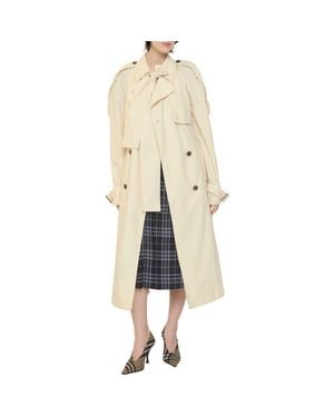 Burberry Long Canvas Trerose Trench Coat - Natural