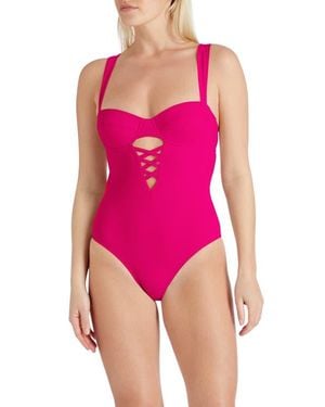 VALIMARE Paris Underwire Cut-Out Lace Detail One-Piece Swimsuit - Pink