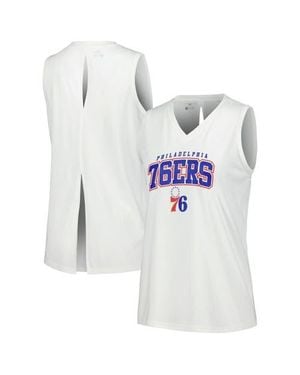 Levelwear Philadelphia 76Ers Paisley Peekaboo Tank Top - White