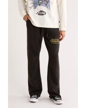 Honor The Gift Embroidered Flare Leg Sweatpants - Black
