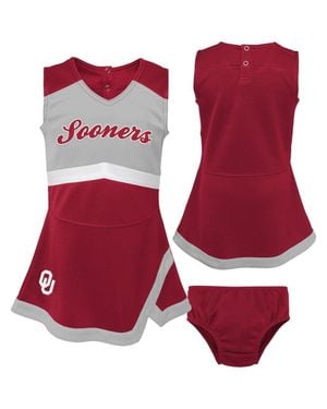 Outerstuff Girls Toddler/ Oklahoma Sooners Two-Piece Cheer Captain Sweater Dress & Bloomers Set - Red
