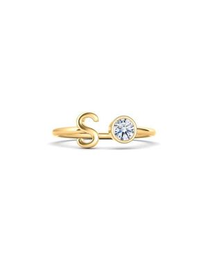 HauteCarat Lab Grown Diamond Letter Ring - Metallic