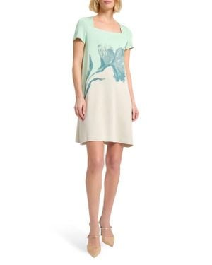 Misook Floral Jacquard Minidress - Multicolor