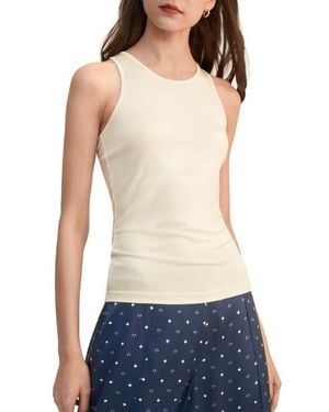 LILYSILK Spartium Racer-Back Silk Jersey Tank - Blue