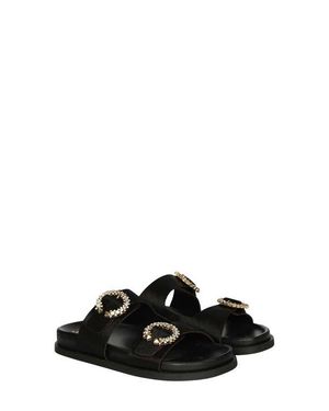 Saint G. Ishie Genuine Calf Hair Slide Sandal - Black