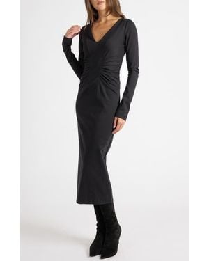 Santorelli Willa Long Sleeve Midi Dress - Black