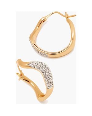 Yoj Curved Mini Pave Hoop Earrings - White
