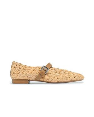 Bernardo Borden Raffia Mary Jane Flat - Natural