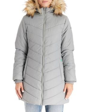 Modern Eternity Maternity Modern Eternity Faux Fur Trim Convertible Puffer 3-In-1 Maternity Jacket - Gray