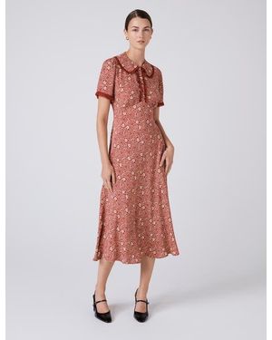 Ghost Taylor Floral Crepe Midi Tea Dress - Multicolor