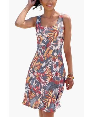Lascana Strappy Back Print Dress - White