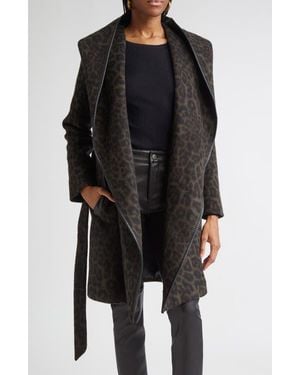 Ramy Brook Joan Animal Print Coat - Black