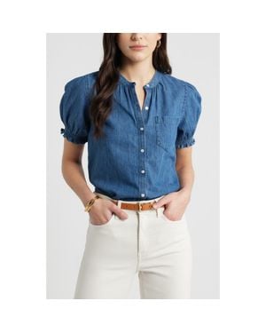 Caslon Chambray Button-Up Shirt - Blue