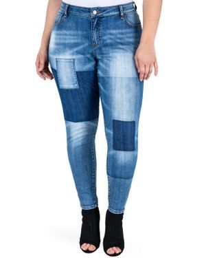 Standards & Practices Isabel Colorblock Skinny Jeans - Blue