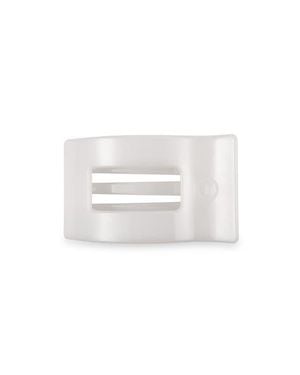 Teleties Flat Rectangle Hair Clip - White