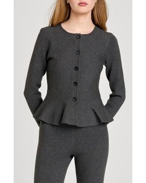 Wayf Brooklyn Peplum Cardigan - Gray