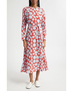 Marimekko Combu Tumma Floral Long Sleeve Dress - White