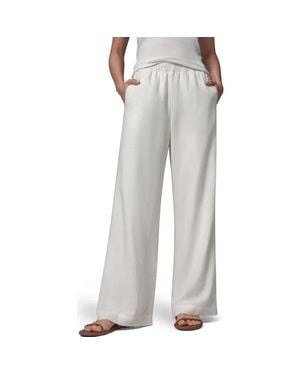 Donna Karan Linen Blend Pull-On Wide Leg Pants - Gray