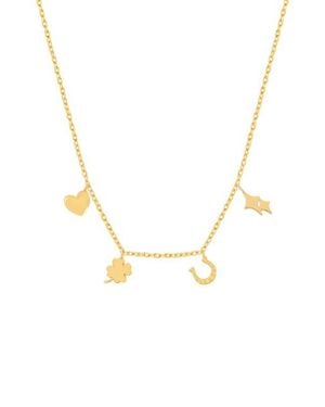 Estella Bartlett Love & Luck Charm Layer Necklace - Metallic