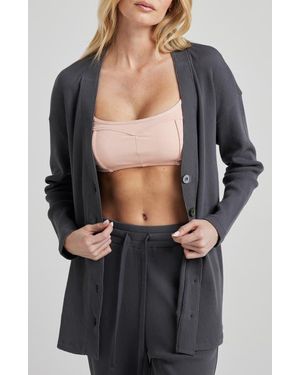 Losano Organic Cotton Relaxed Cardigan - Black