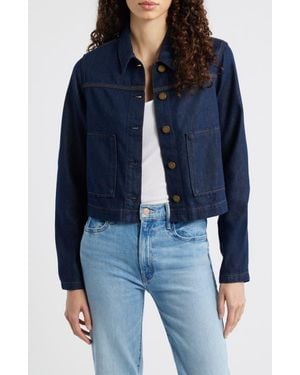 Rag & Bone Adrianna Crop Featherweight Denim Jacket - Blue