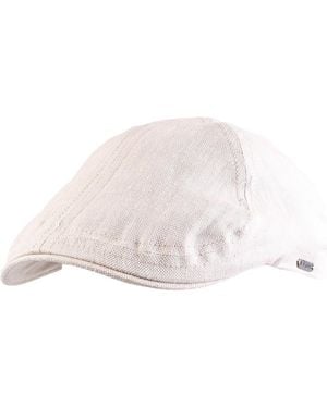Wigéns Linen Pub Cap With Curved Peak - White