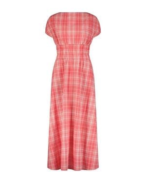 Lela Rose Plaid Seersucker Midi Dress - Pink