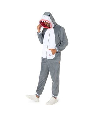 Opposuits Shark Hooded Fleece Costume Jumpsuit - Blue
