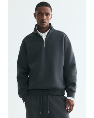 H&M Loose Fit Half-Zip Sweatshirt - Gray