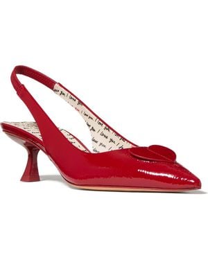 Kate Spade Lover Crinkle Patent Leather Slingback Pump - Red