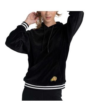 Lusso Phoenix Suns Nellie Oversized Velour Pullover Hoodie - Black