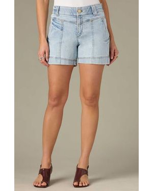 Wit & Wisdom V-Yoke High Waist Denim Shorts - Blue