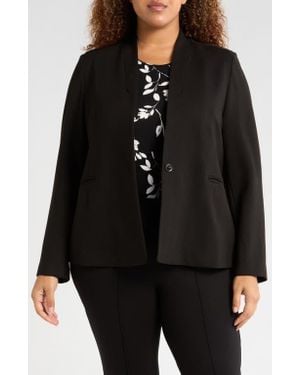 UNIVERSAL STANDARD Lennox Padded Shoulder Stretch Ponte Blazer - Black