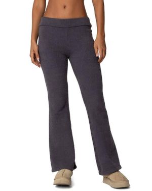 Edikted Plush Flare Leg Pants - Blue
