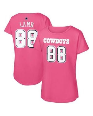 Outerstuff Girls Youth Ceedee Lamb Dallas Cowboys Player Name & Number T-Shirt - Pink