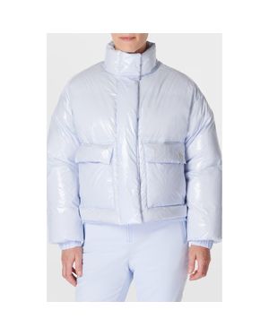 Sweaty Betty Shine Crop Puffer Jacket - Blue