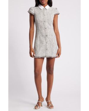 Likely Riello Tweed Button Up Minidress - White