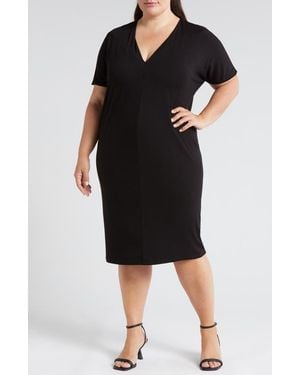 UNIVERSAL STANDARD Teresa Jersey Shift Dress - Black