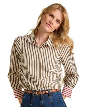 Brakeburn Vicky Long Sleeve Striped Shirt - Brown