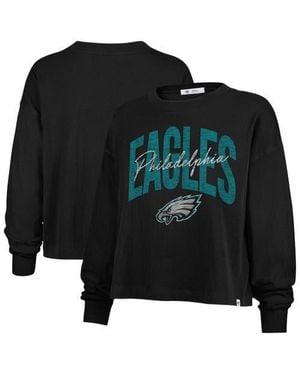 '47 Philadelphia Eagles Plus Size Muse Sydney Long Sleeve T-Shirt - Black