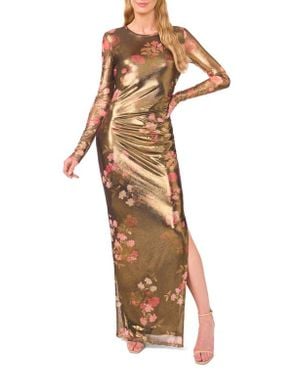 Ted Baker Nic Metallic Floral Long Sleeve Maxi Dress - Multicolor