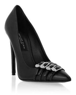Philipp Plein Multi-Strap Nappa Leather Pumps 12 - Black