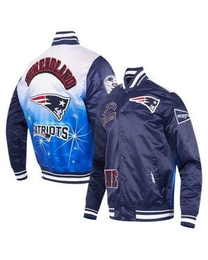 Pro Standard New England Patriots Sublimated Satin Full-Snap Jacket - Blue